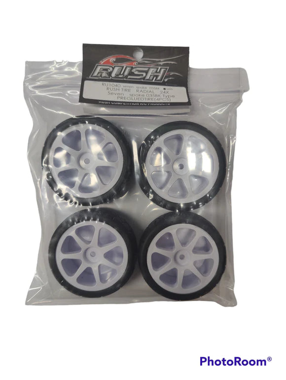 RUSH VR3 SevenSpoke 24X White High Precision Touring Tires