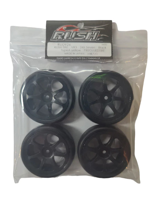 RUSH VR3 SevenSpoke 24X Black High Precision Touring Tires