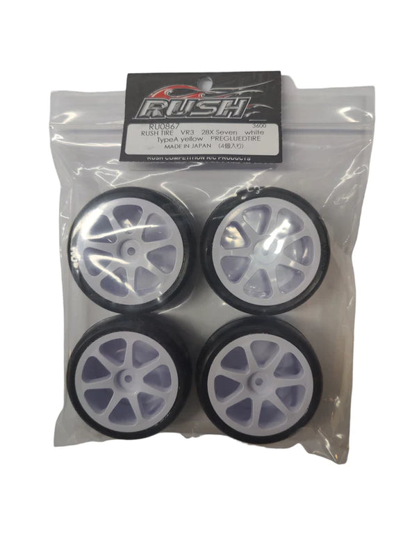 RUSH VR3 SevenSpoke 28X White High Precision Touring Tires